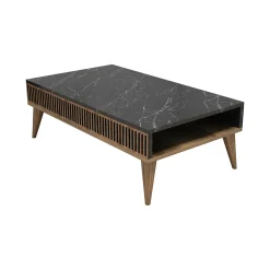 Tavolino da salotto Dmaie, 105x60 h35 cm, Noce e Nero<Dmora Discount