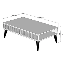 Tavolino da salotto Dmaie, 105x60 h35 cm, Noce e Nero<Dmora Discount