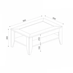 Tavolino da salotto Dmarchitell, 90x60 h40 cm,<Dmora Shop