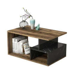Tavolino da salotto Dmontefusc, 90x42 h54 cm, Marrone e Grigio<Dmora Fashion