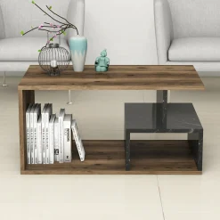 Tavolino da salotto Dmontefusc, 90x42 h54 cm, Marrone e Grigio<Dmora Fashion