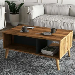 Tavolino da salotto Dnapolitan, 90x42 h54 cm, Noce e Antracite<Dmora Best Sale