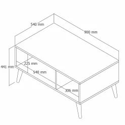Tavolino da salotto Dnapolitan, 90x42 h54 cm, Noce e Antracite<Dmora Best Sale
