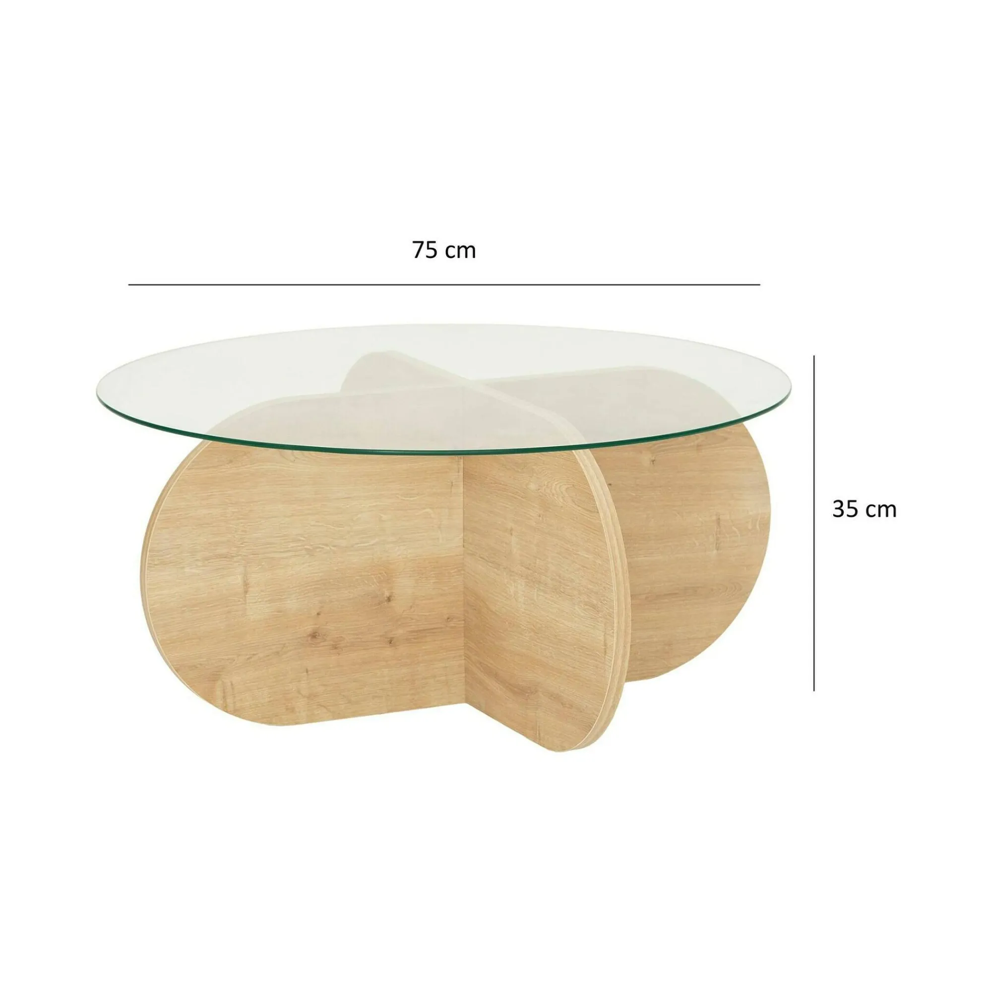 Tavolino da salotto Doliveir, 75x75h35 cm,<Dmora Fashion