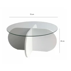 Tavolino da salotto Doliveir, 75x75h35 cm,<Dmora Best