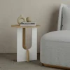 Tavolino da salotto Dpa, 40x40h47 cm, Rovere e Bianco<Dmora Best
