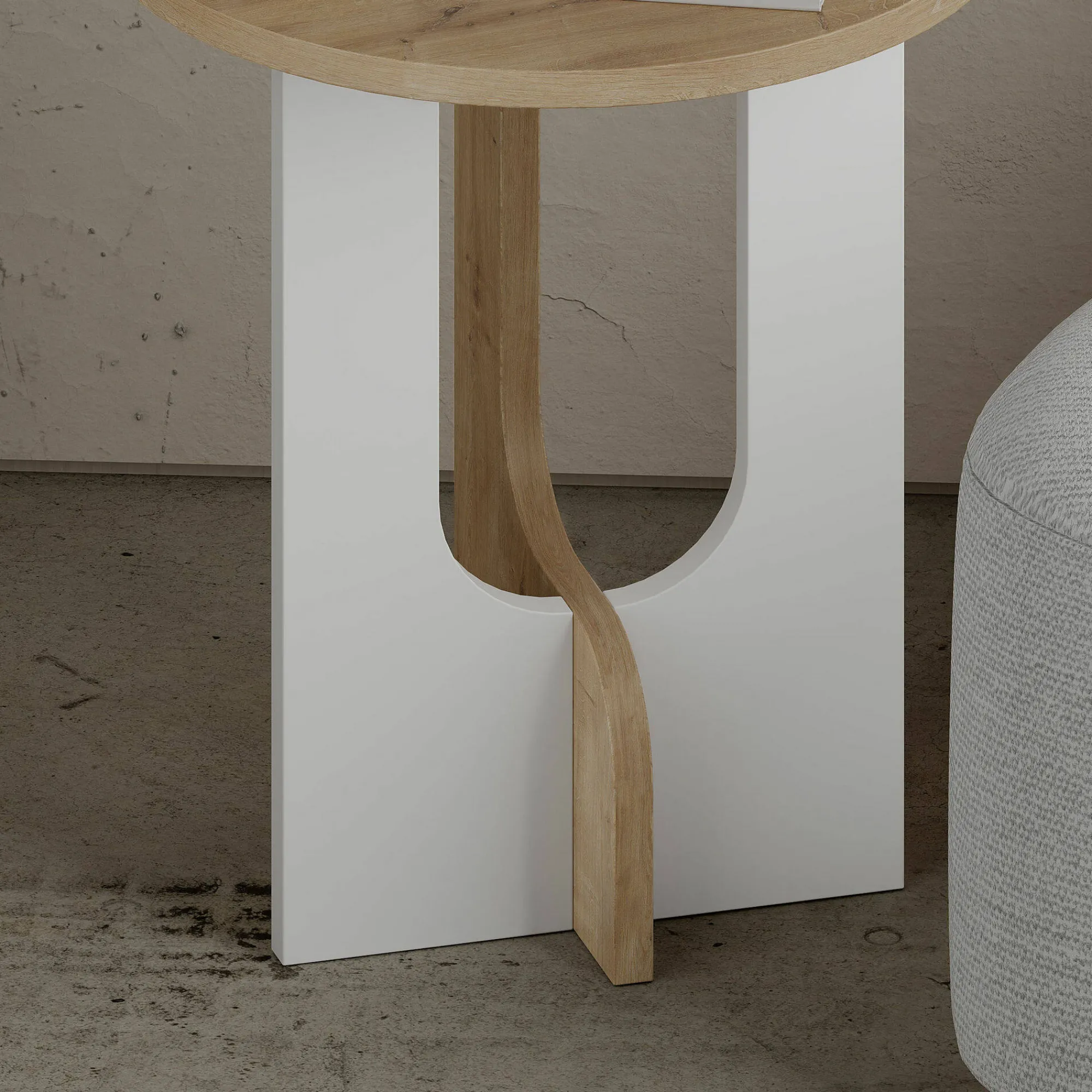 Tavolino da salotto Dpa, 40x40h47 cm, Rovere e Bianco<Dmora Best