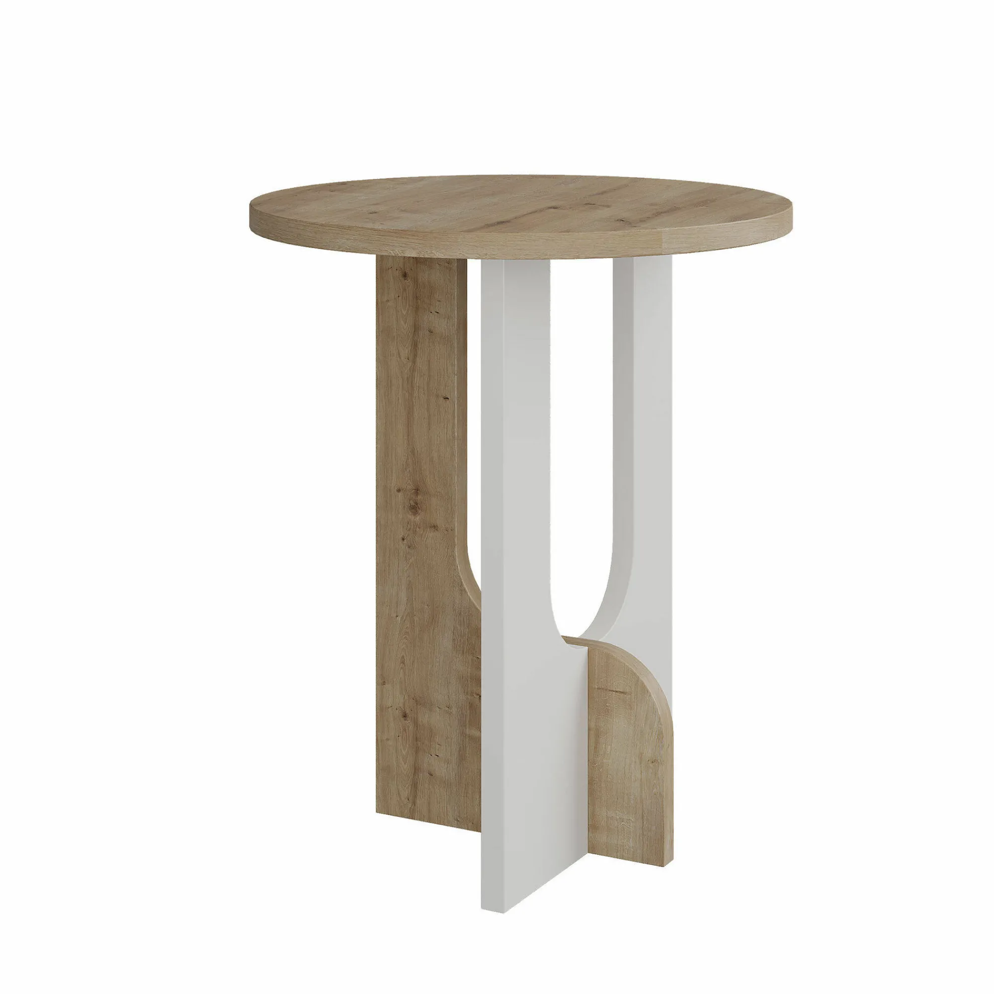 Tavolino da salotto Dpa, 40x40h47 cm, Rovere e Bianco<Dmora Best