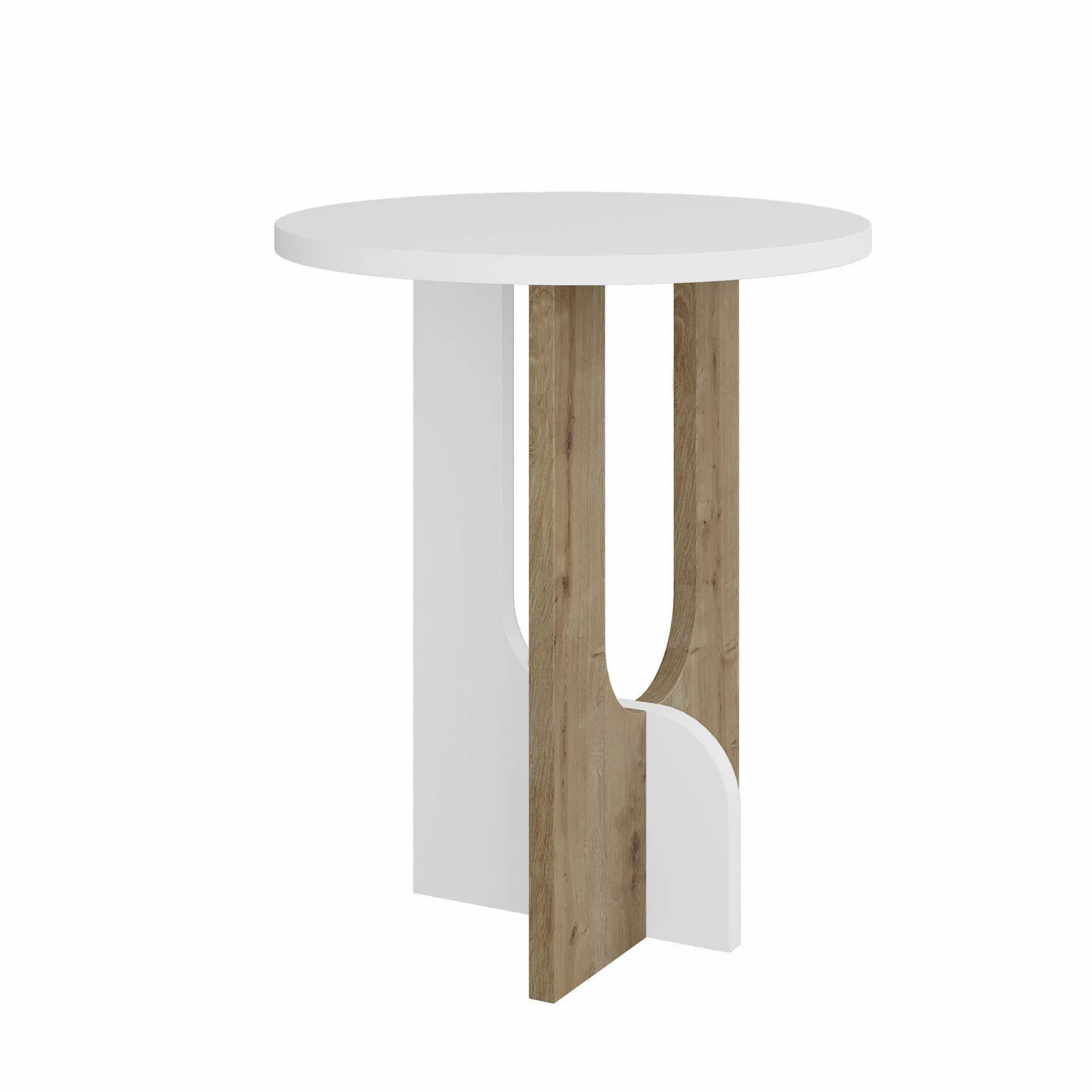 Tavolino da salotto Dpa, 40x40h47 cm, Bianco e Rovere<Dmora Fashion