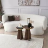 Tavolino da salotto Dpergolizz, 40x40 h50 cm, Oro e Noce<Dmora New