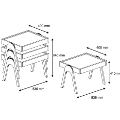 Tavolino da salotto Dpisciott, 54x40 h64 cm, Noce e Crema<Dmora Best Sale