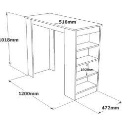 Tavolino da salotto Dportanov, 120x52 h102 cm, Bianco e Grigio<Dmora Hot