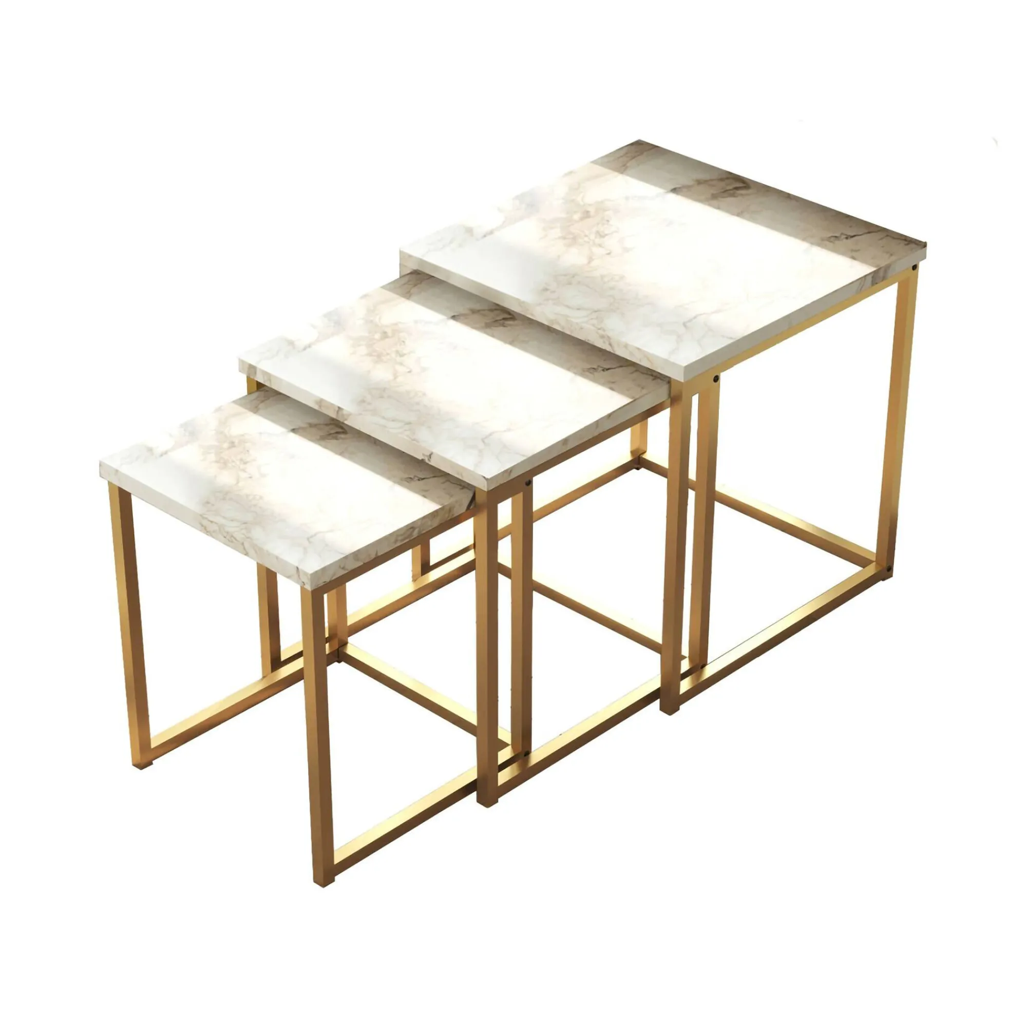 Tavolino da salotto Dprevital, 40x40 h42 cm, Grigio e Oro<Dmora Discount