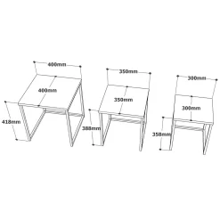 Tavolino da salotto Dprevital, 40x40 h42 cm, Bianco e Oro<Dmora Outlet