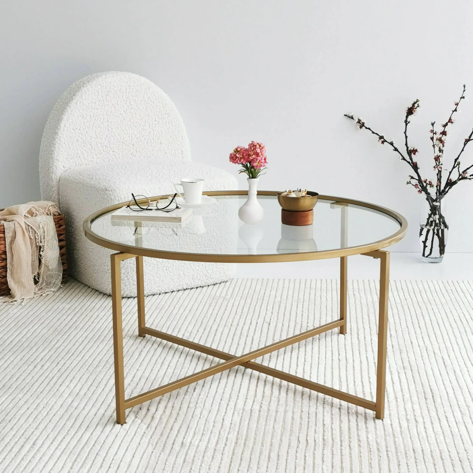 Tavolino da salotto Ecaterina, 83x83h40 cm,<Dmora Hot