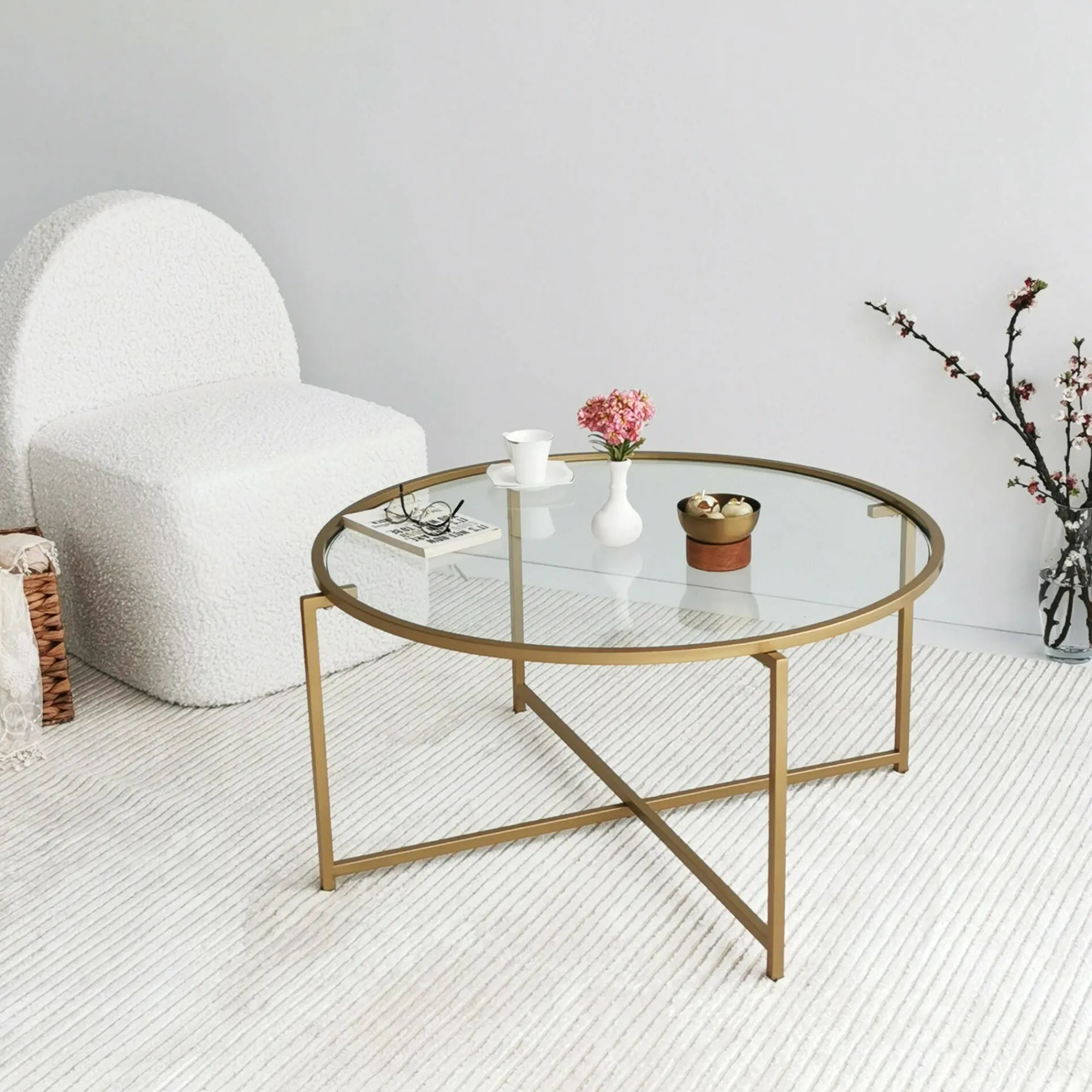 Tavolino da salotto Ecaterina, 83x83h40 cm,<Dmora Hot