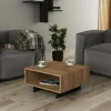Tavolino da salotto Elvira, 60x60h32 cm, Quercia e Antracite<Dmora New