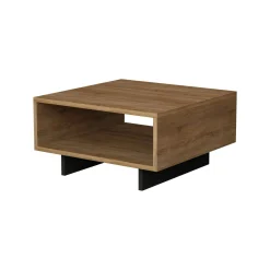 Tavolino da salotto Elvira, 60x60h32 cm, Quercia e Antracite<Dmora New