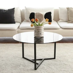 Tavolino da salotto Esperia, 75x75h42 cm, Tortora e Nero<Dmora Store