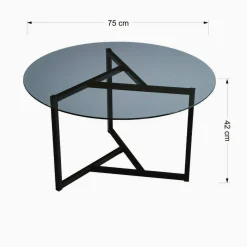 Tavolino da salotto Esperia, 75x75h42 cm, Tortora e Nero<Dmora Store
