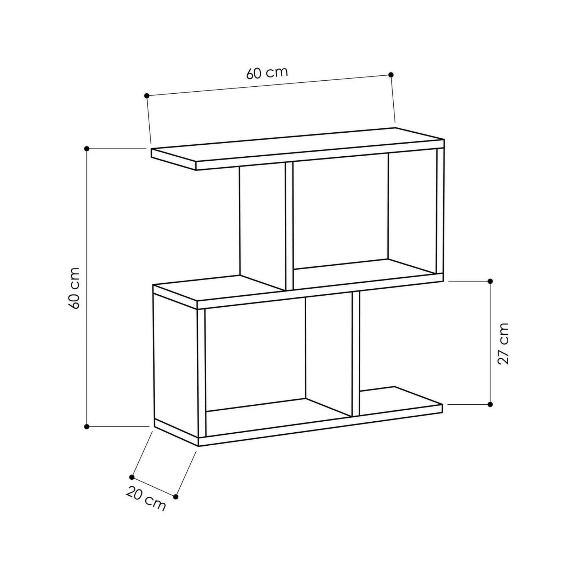 Tavolino da salotto Fabrizia, 60x20h60 cm,<Dmora Clearance