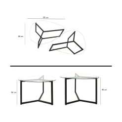 Tavolino da salotto Flora, 82x58h40 cm,<Dmora Discount