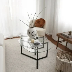 Tavolino da salotto Flora, 82x58h40 cm,<Dmora Discount
