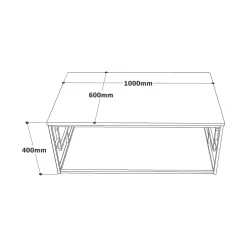 Tavolino da salotto Franca, 100x60h40 cm, Bianco e Oro<Dmora Fashion