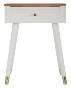 Tavolino da salotto Fridal, 45x32 h62 cm, Bianco e Marrone<Dmora Cheap