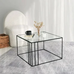 Tavolino da salotto Giacinta, 55x55h36 cm,<Dmora Cheap