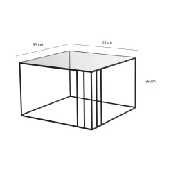 Tavolino da salotto Giacinta, 55x55h36 cm,<Dmora Cheap