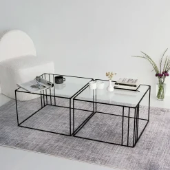 Tavolino da salotto Giacinta, 55x55h36 cm,<Dmora Cheap