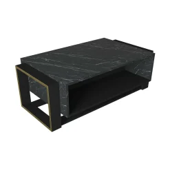Tavolino da salotto Gigliola, 106x60h40 cm, Nero e Oro<Dmora Hot