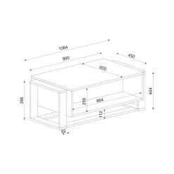 Tavolino da salotto Gigliola, 106x60h40 cm, Bianco e Oro<Dmora Best