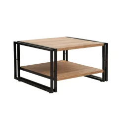 Tavolino da salotto Gioacchina, Quercia e Nero, 70x70h40 cm<Dmora Cheap