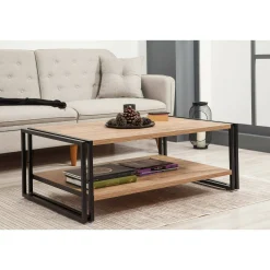 Tavolino da salotto Gioacchina, Quercia e Nero, 110x70h40 cm<Dmora Flash Sale