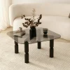 Tavolino da salotto Gran, 80x80h40 cm, Antracite e Fumè<Dmora New