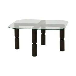 Tavolino da salotto Gran, 80x80h40 cm, Antracite e Trasparente<Dmora Cheap