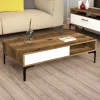 Tavolino da salotto Gru, 105x60h33 cm, Noce e Bianco<Dmora Best