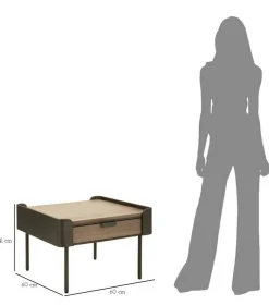 Tavolino da salotto Icona, 60x60 h41 cm, Grigio e Marrone<Dmora Online