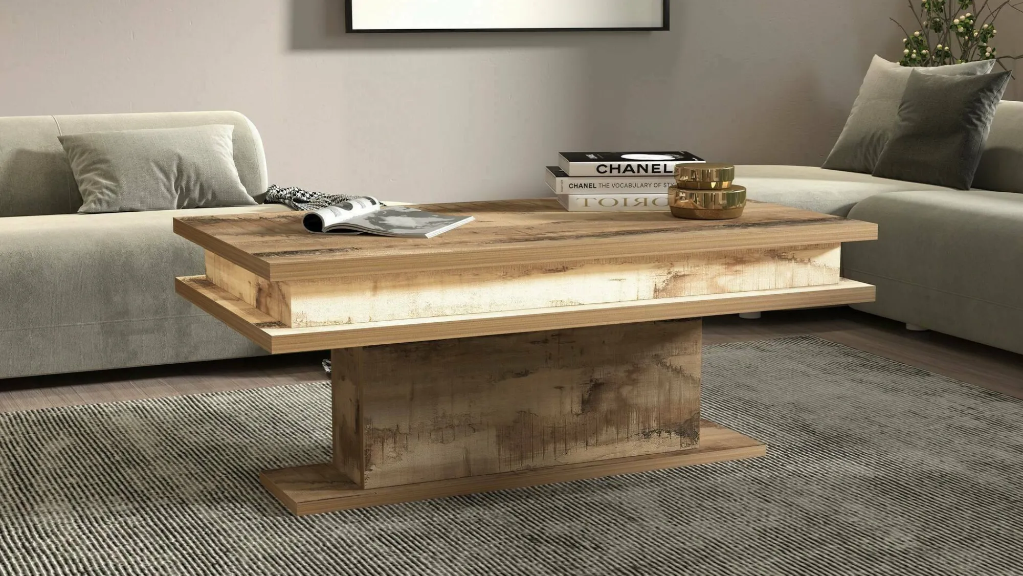 Tavolino da salotto Iside, 100x55h42 cm,<Dmora Clearance