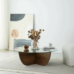 Tavolino da salotto Jolanda, 90x90h30 cm,<Dmora Discount