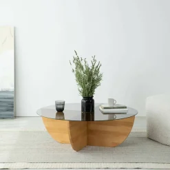 Tavolino da salotto Jolanda, 90x90h30 cm,<Dmora Clearance