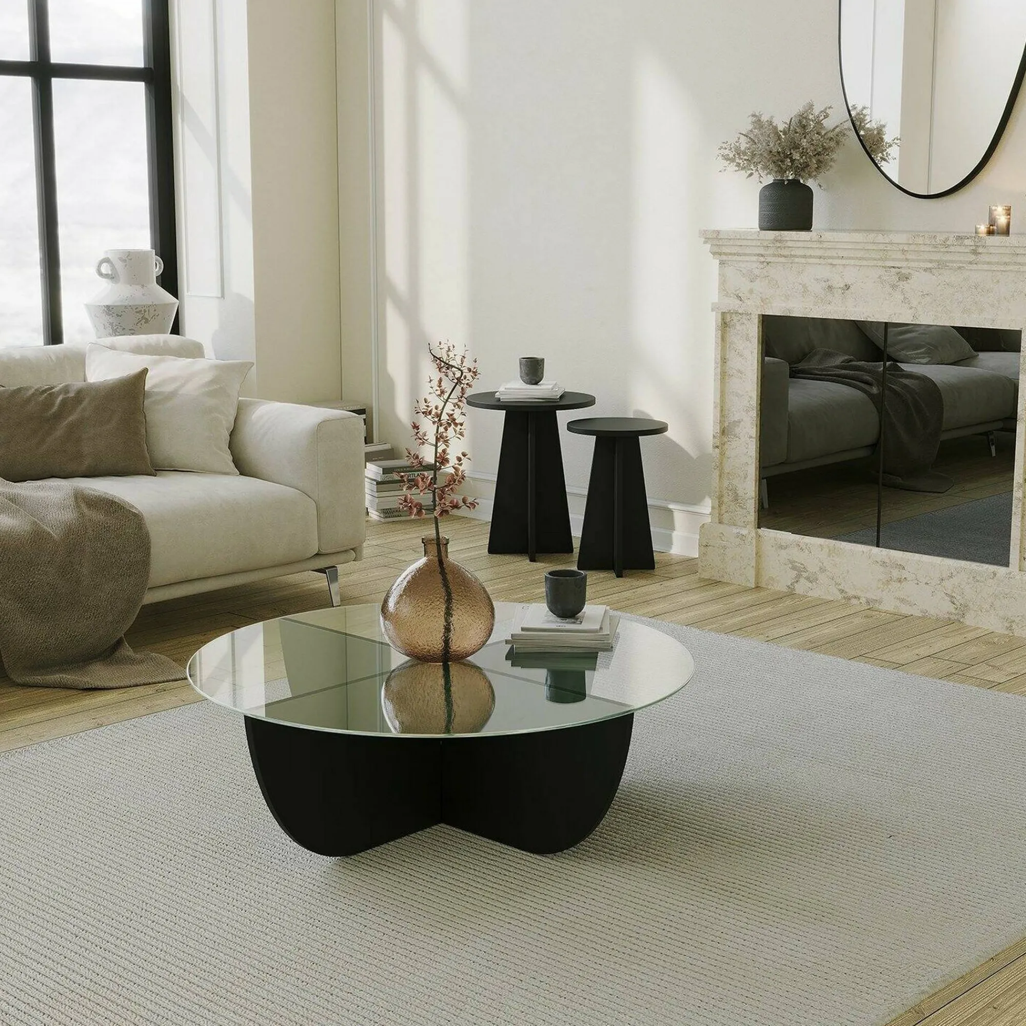 Tavolino da salotto Jolanda, 90x90h30 cm,<Dmora Fashion