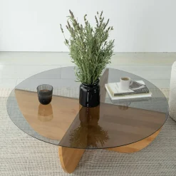 Tavolino da salotto Jolanda, 90x90h30 cm,<Dmora Clearance