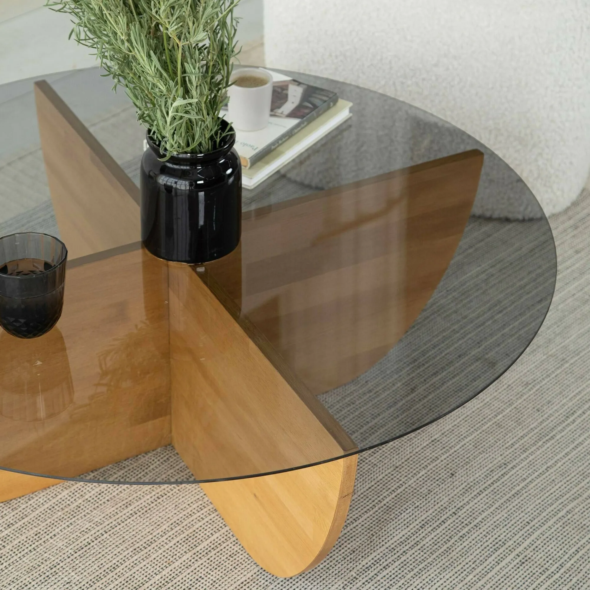 Tavolino da salotto Jolanda, 90x90h30 cm,<Dmora Clearance