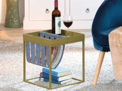 Tavolino da salotto Kamen, Tavolo basso da caffè, Portariviste per divano, Ripiano da soggiorno, 35x40 h35 cm,<Dmora Store