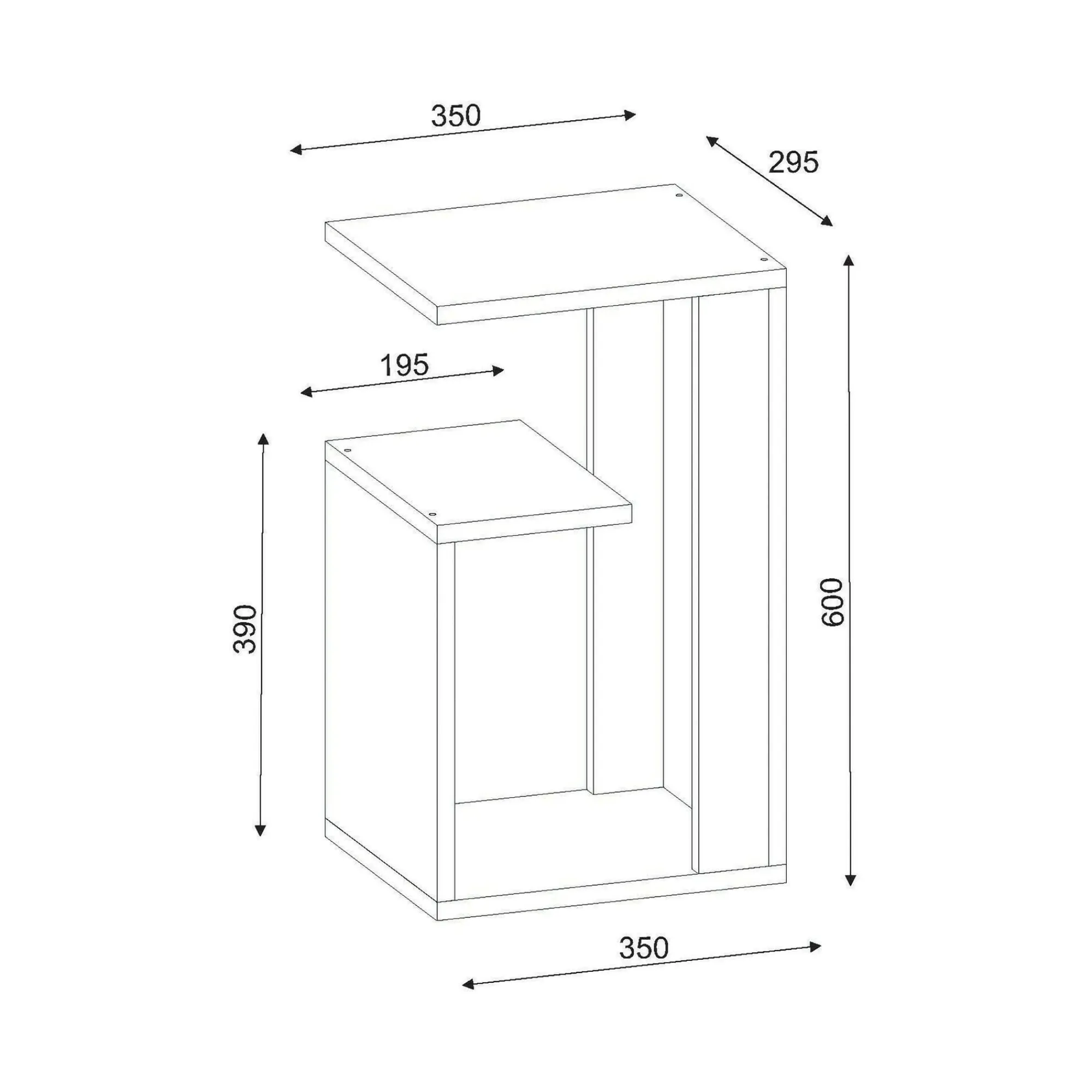 Tavolino da salotto Karnot, 35x30h60 cm,<Dmora Cheap