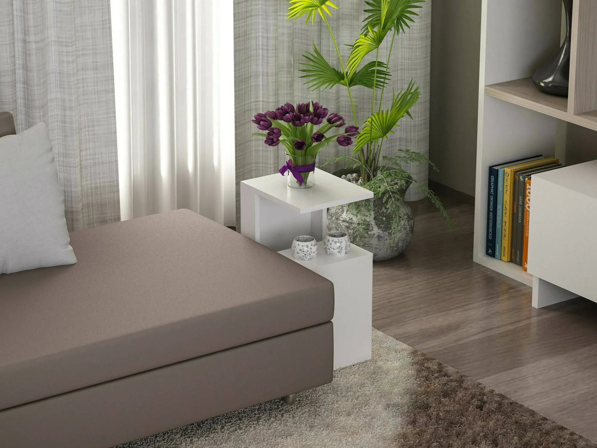 Tavolino da salotto Karnot, 35x30h60 cm,<Dmora Cheap