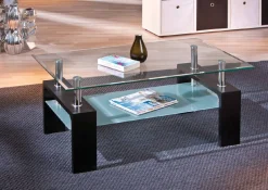 Tavolino da salotto Kenzingen, Tavolo basso da caffè, Portariviste per divano, Ripiano da soggiorno, 100x60 h45 cm,<Dmora New
